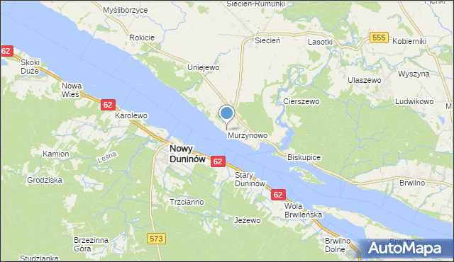 mapa Murzynowo, Murzynowo gmina Brudzeń Duży na mapie Targeo